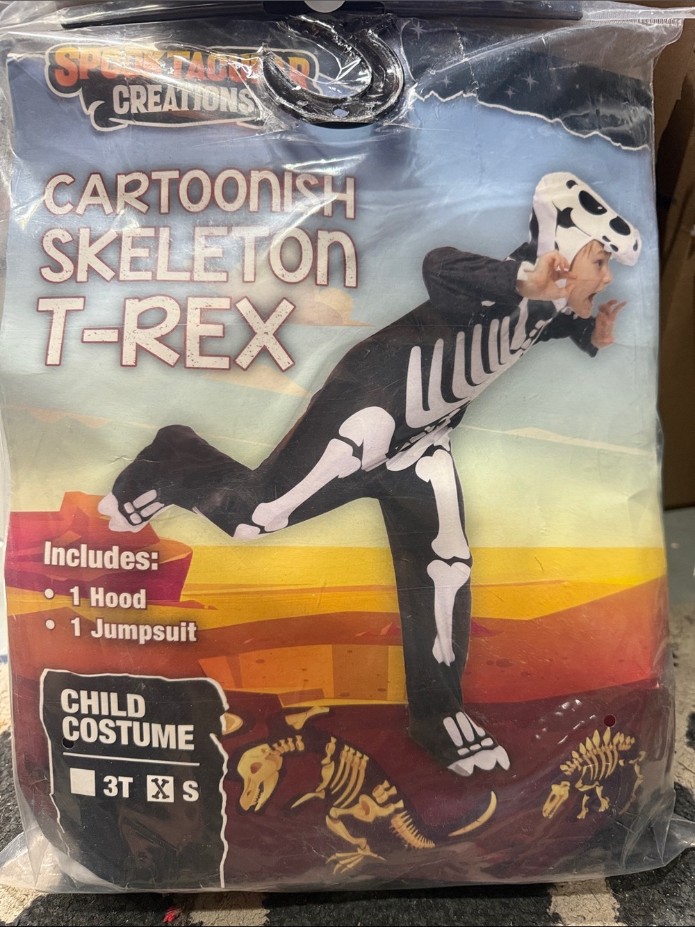 Cartoonish Skeleton T Rex Costume